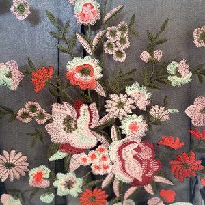Floral Sheer Crop Mesh Blouse